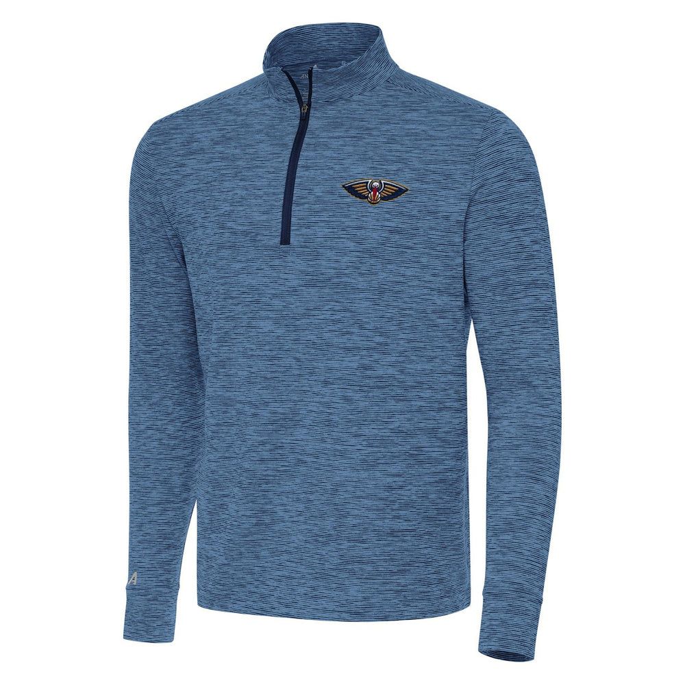 New Orleans Pelicans Antigua Cause Quarter-Zip Top Heather Navy