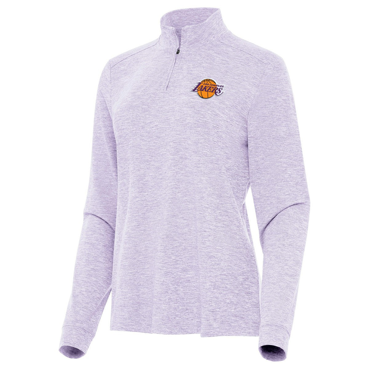 Los Angeles Lakers Antigua Women's Mentor Quarter-Zip Mock Long Sleeve Top Lavender