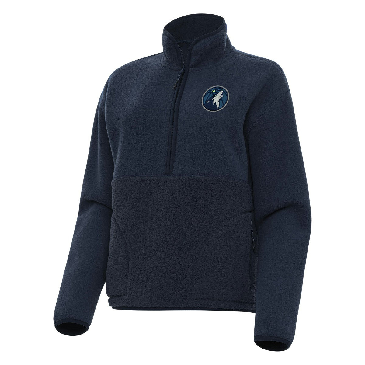 Minnesota Timberwolves Antigua Women's Figure Half-Zip Pullover Sweatshirt Navy