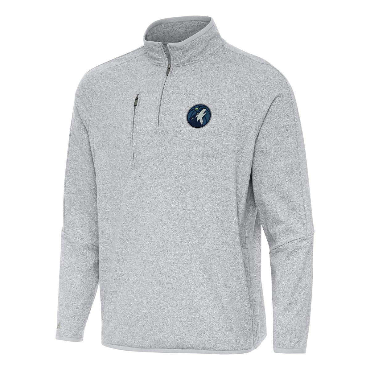 Minnesota Timberwolves Antigua Certain Quarter-Zip Tri-Blend Sweatshirt Heather Gray