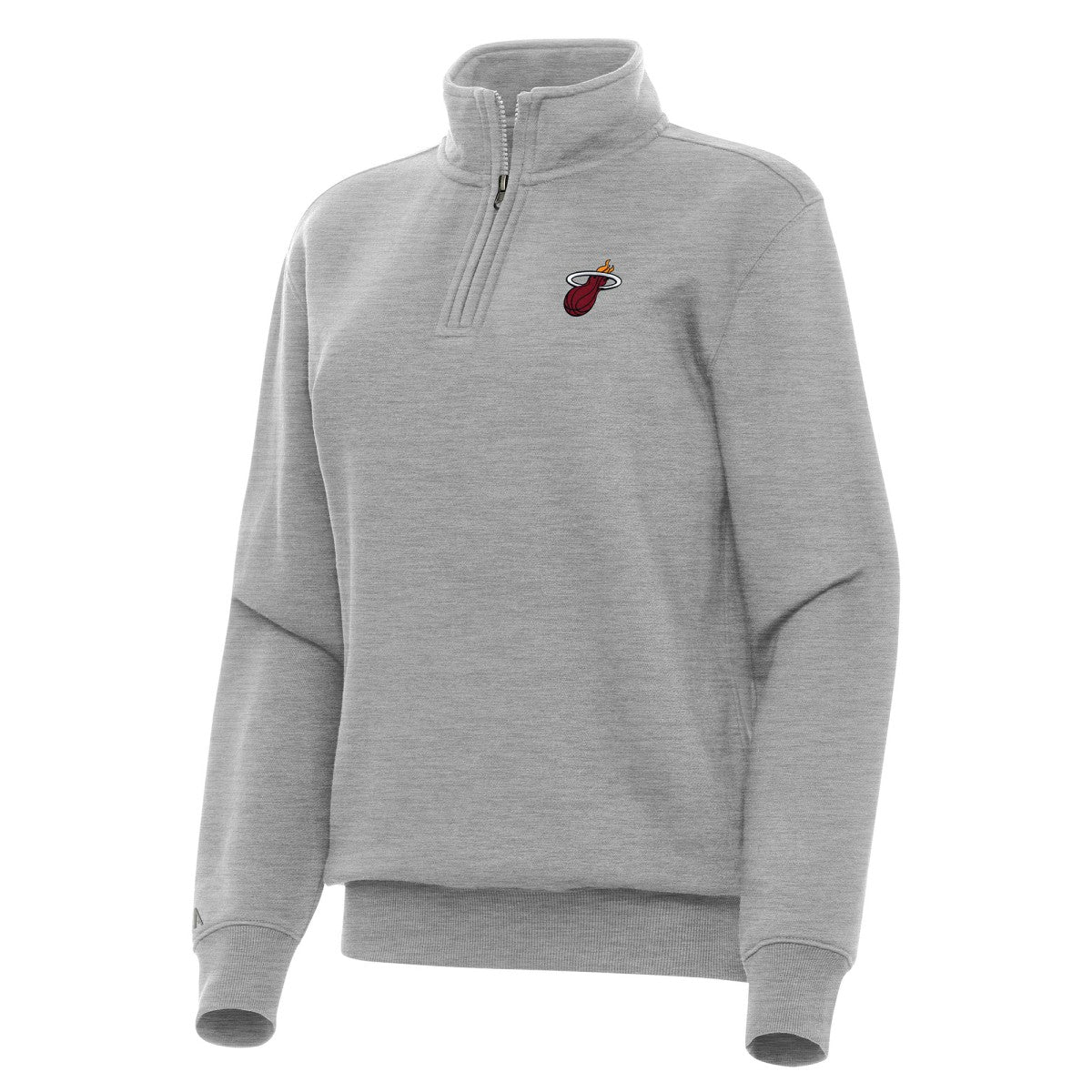 Miami Heat Antigua Women's Victory Quarter-Zip Sweatshirt Heather Gray