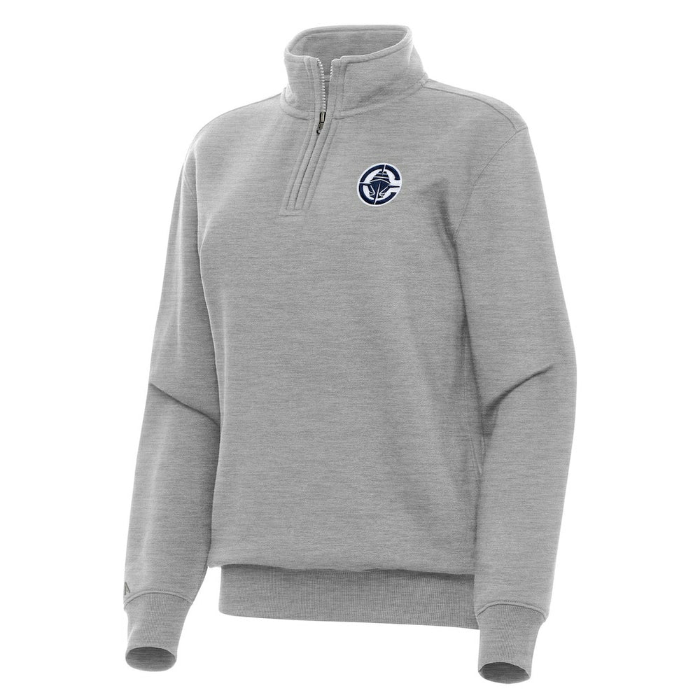 LA Clippers Antigua Women's Victory Quarter-Zip Sweatshirt Heather Gray