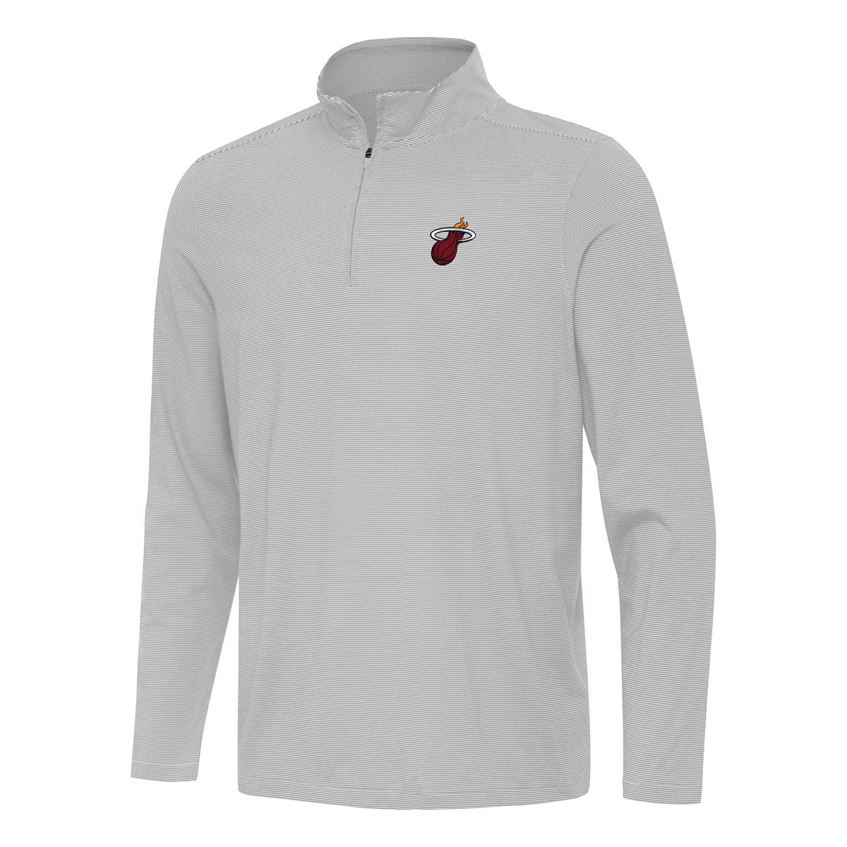 Miami Heat Antigua Twine Quarter-Zip Top Gray