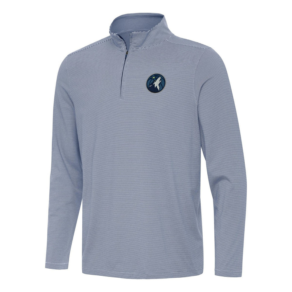 Minnesota Timberwolves Antigua Twine Quarter-Zip Top Navy