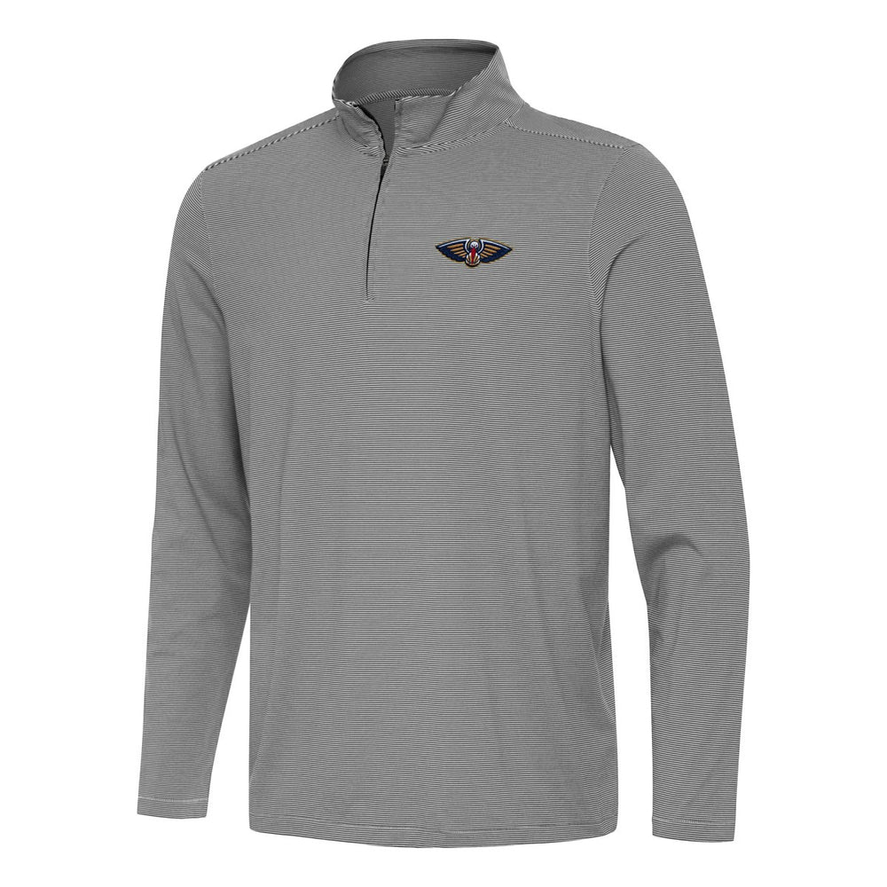 New Orleans Pelicans Antigua Twine Quarter-Zip Top Black