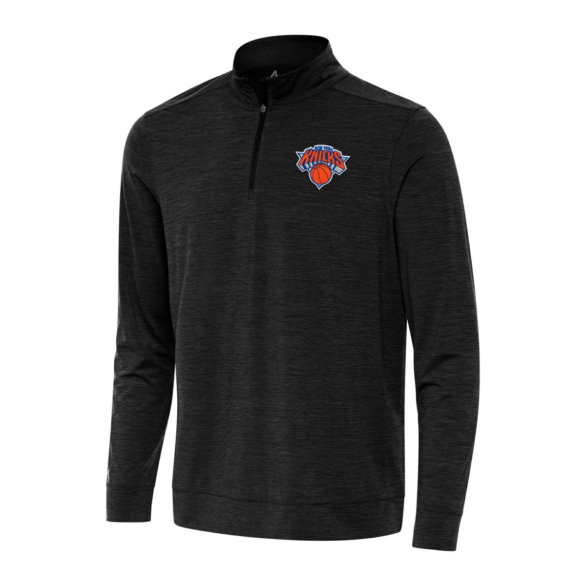 New York Knicks Antigua Bright Quarter-Zip Top Heather Black
