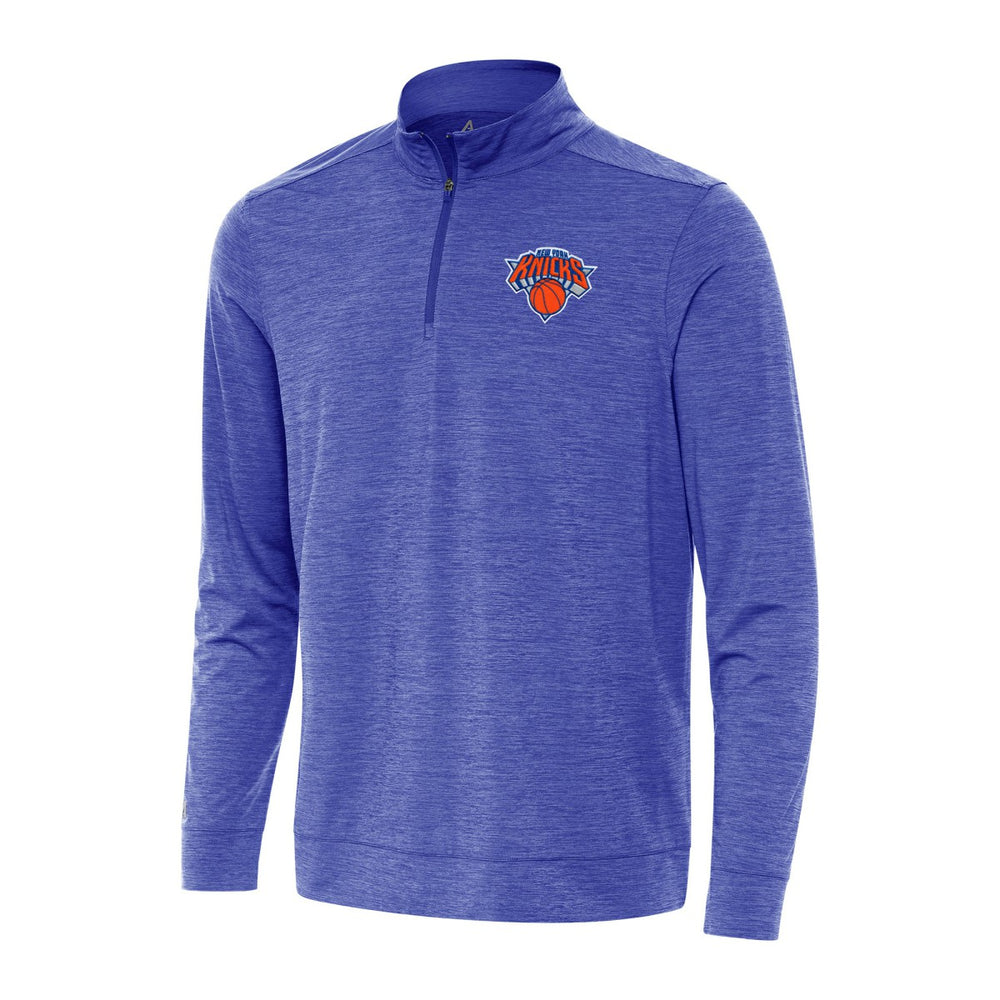 New York Knicks Antigua Bright Quarter-Zip Top Heather Royal