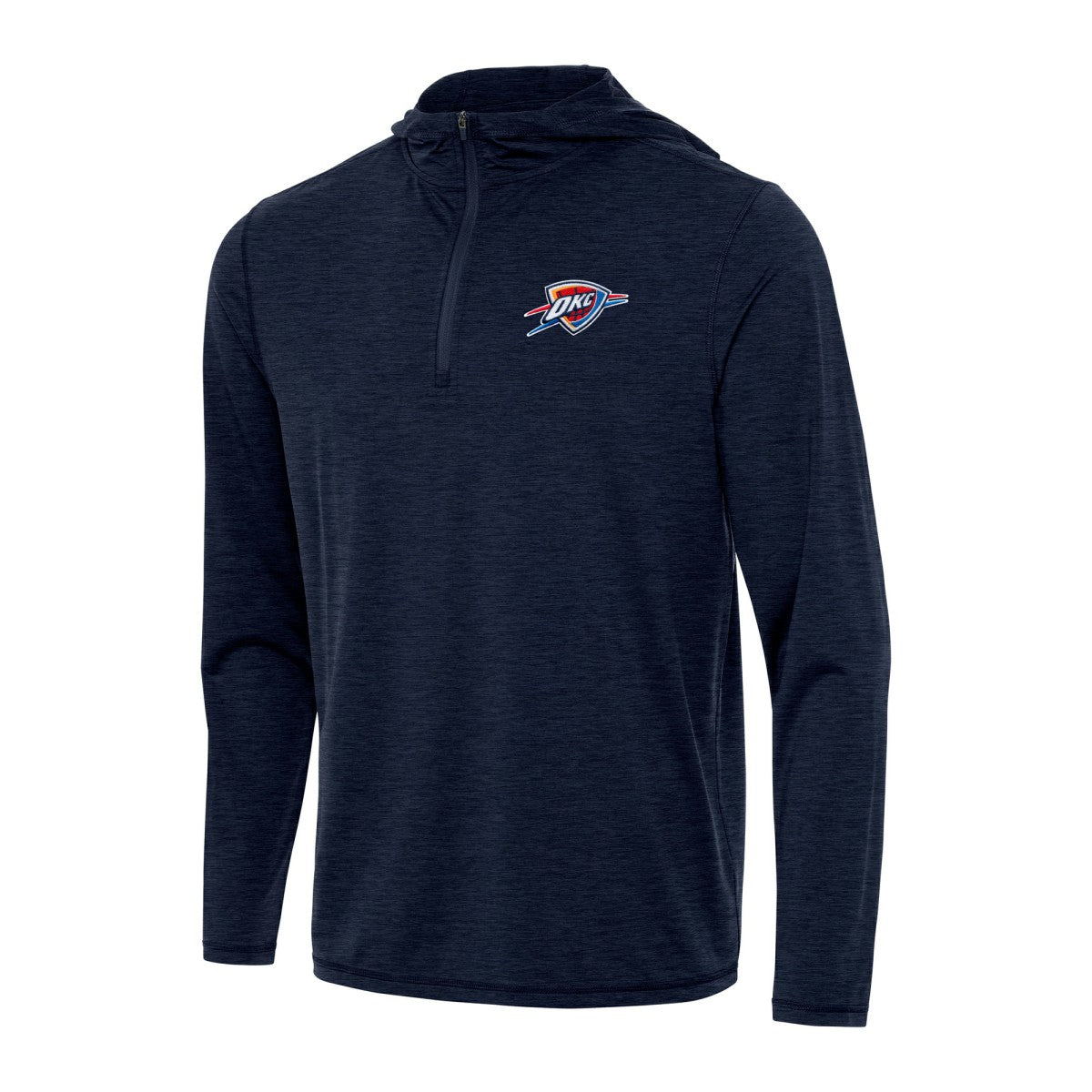 Oklahoma City Thunder Antigua Tidy Quarter-Zip Hoodie Heather Navy