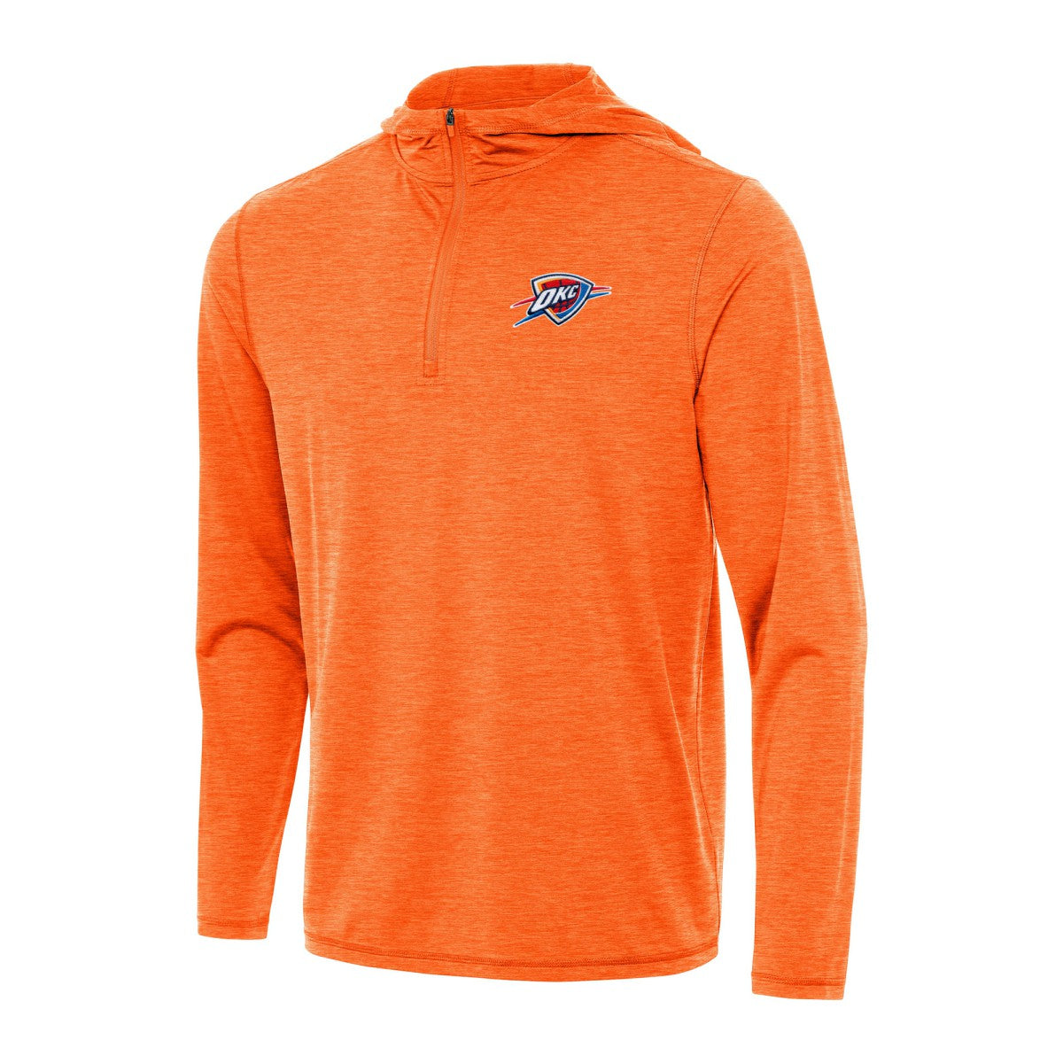 Oklahoma City Thunder Antigua Tidy Quarter-Zip Hoodie Heather Orange