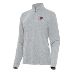 Oklahoma City Thunder Antigua Women's Mentor Quarter-Zip Mock Long Sleeve Top Heather Gray