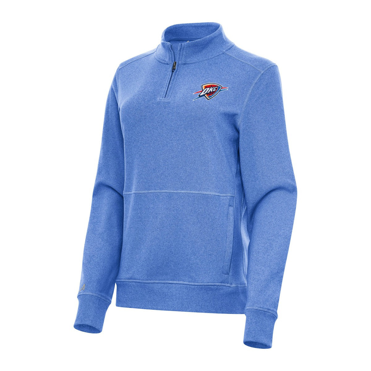 Oklahoma City Thunder Antigua Women's Crush Quarter-Zip Fleece Sweatshirt Heather Royal