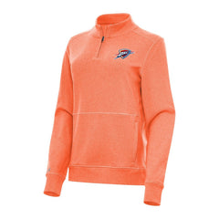 Oklahoma City Thunder Antigua Women's Crush Quarter-Zip Fleece Sweatshirt Heather Orange