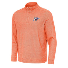 Oklahoma City Thunder Antigua Subtle Quarter-Zip Sweatshirt Heather Orange