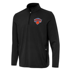 New York Knicks Antigua Perilous Quarter-Zip Sweatshirt Black
