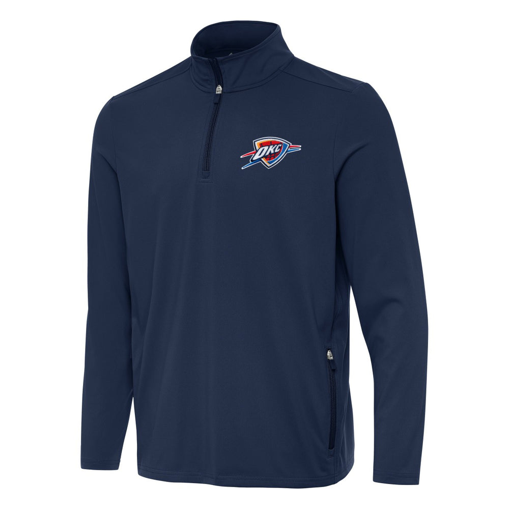 Oklahoma City Thunder Antigua Perilous Quarter-Zip Sweatshirt Navy