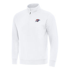 Oklahoma City Thunder Antigua Victory Quarter-Zip Mock Sweatshirt White