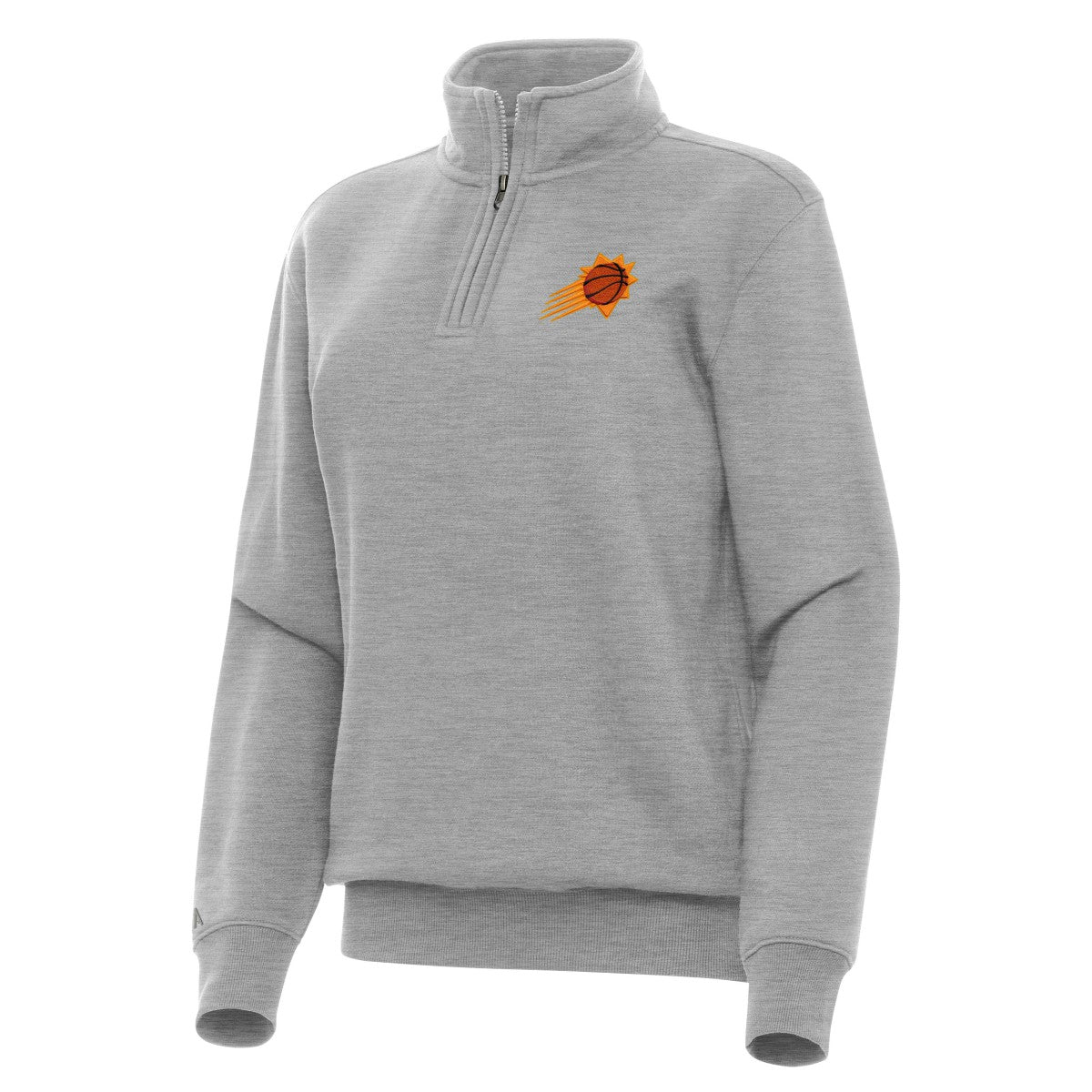 Phoenix Suns Antigua Women's Victory Quarter-Zip Sweatshirt Heather Gray