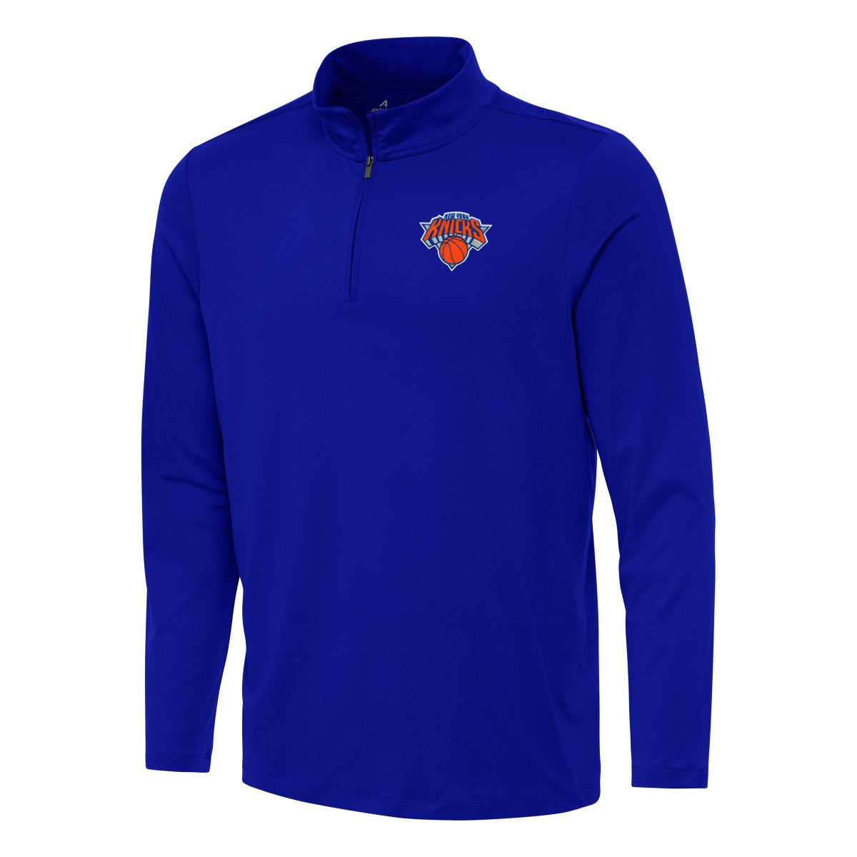 New York Knicks Antigua Reprocess Quarter-Zip Top Blue