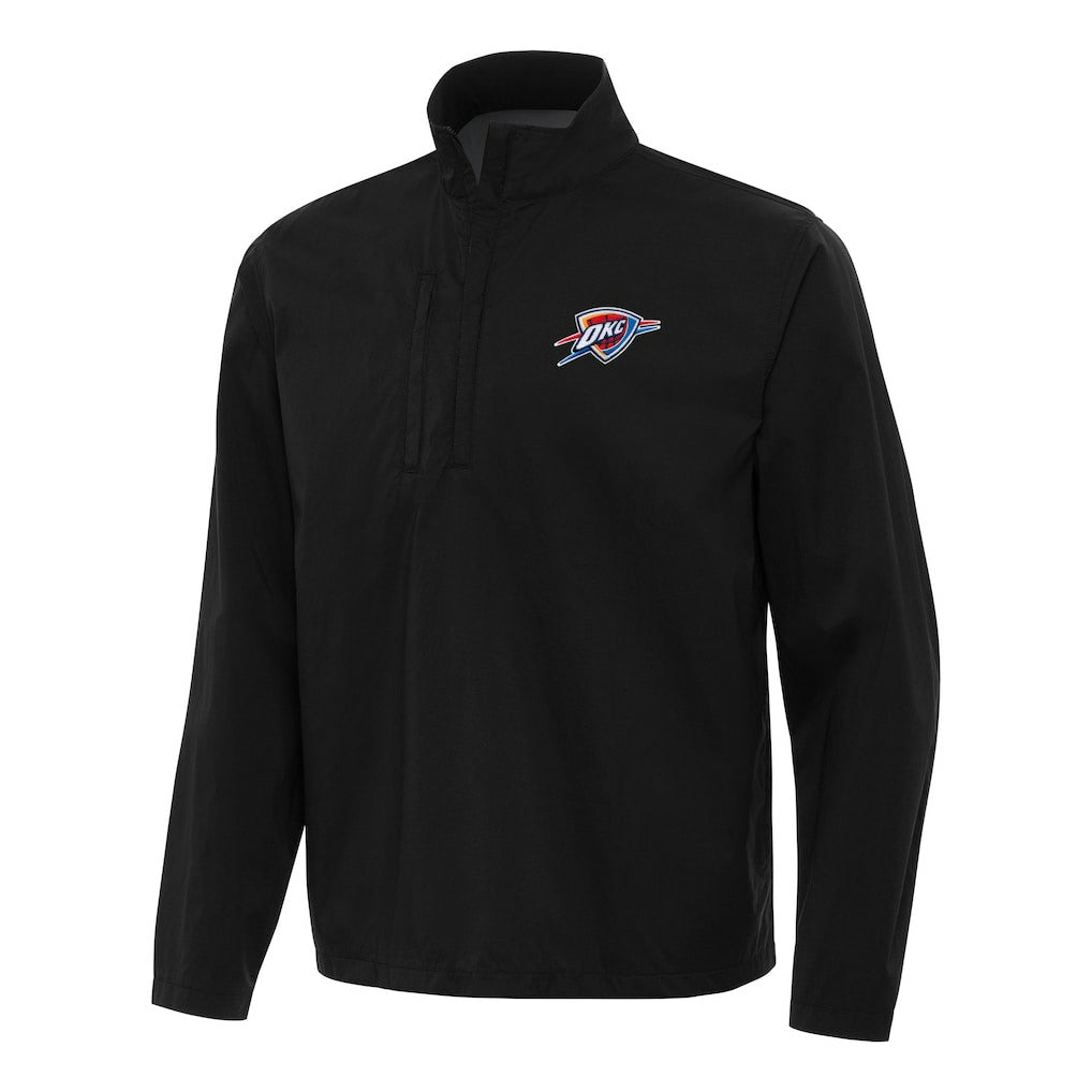 Oklahoma City Thunder Antigua Brisk Quarter-Zip Windbreaker Black