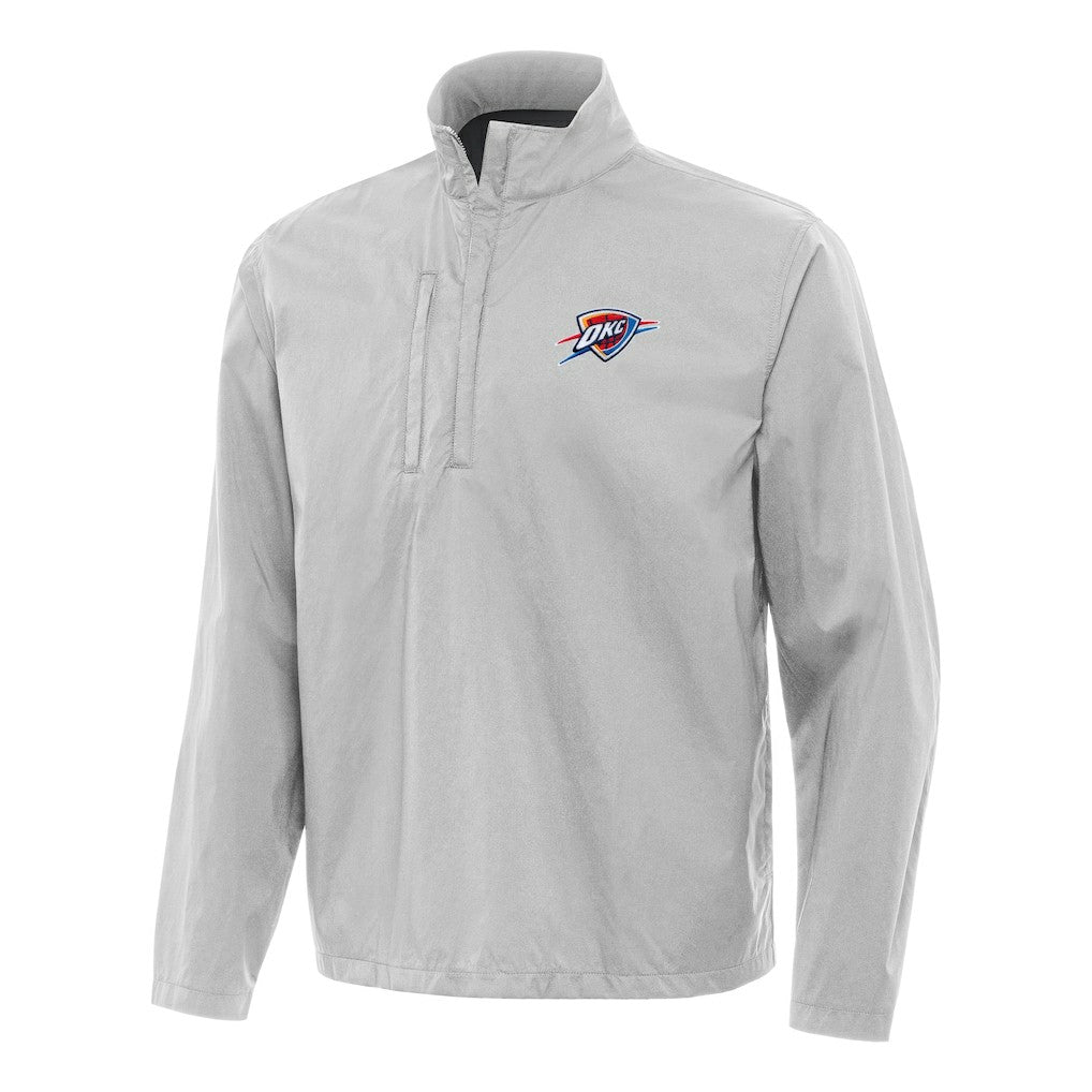 Oklahoma City Thunder Antigua Brisk Quarter-Zip Windbreaker Heather Gray