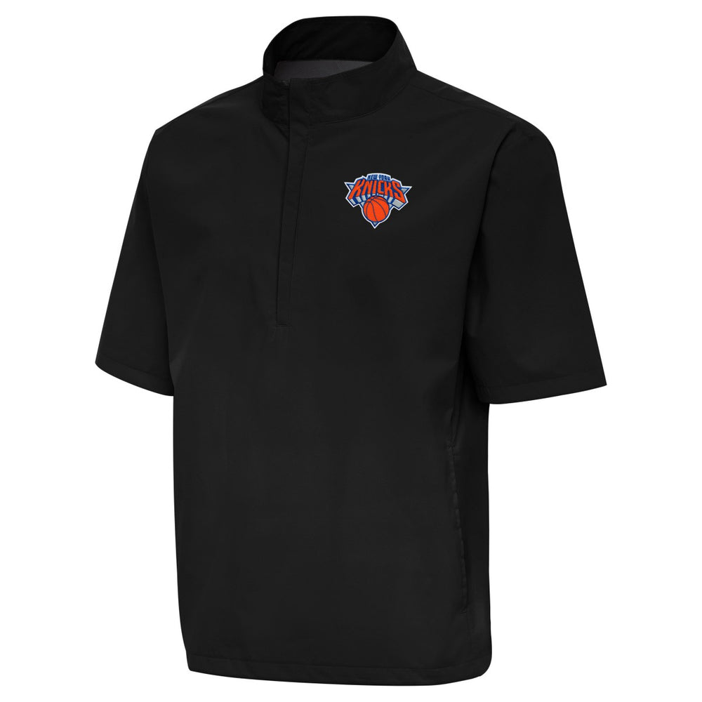 New York Knicks Antigua Brisk Quarter-Zip Windbreaker Black