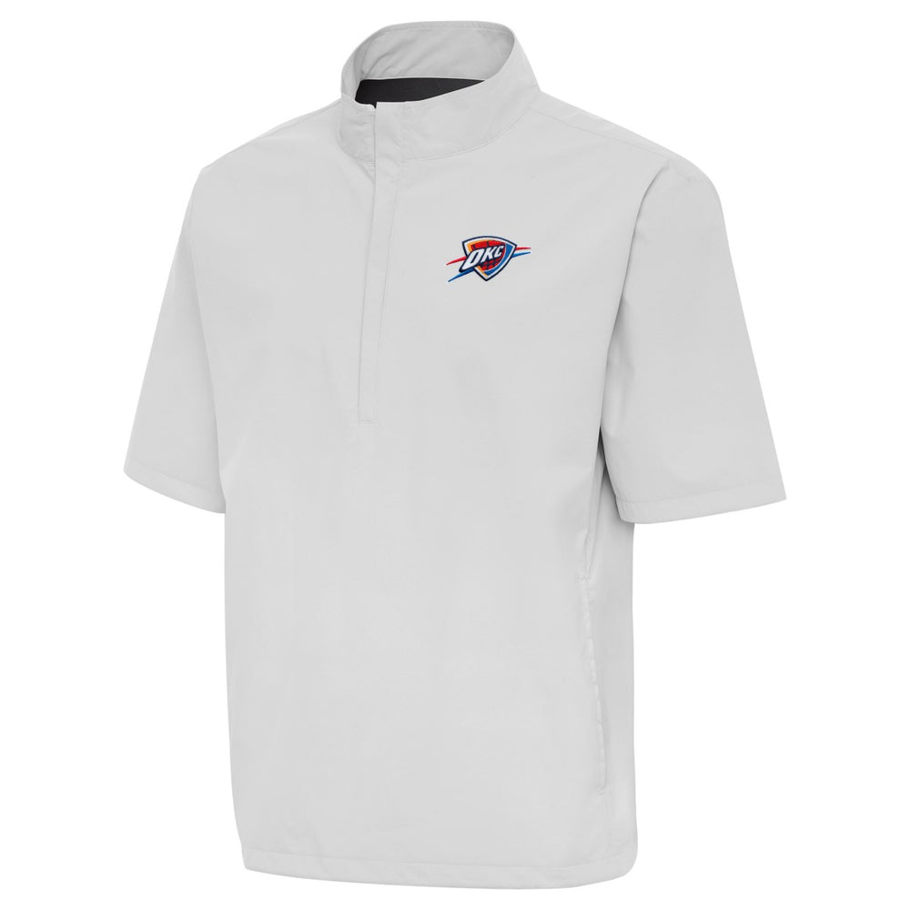 Oklahoma City Thunder Antigua Brisk Quarter-Zip Windbreaker Heather Gray