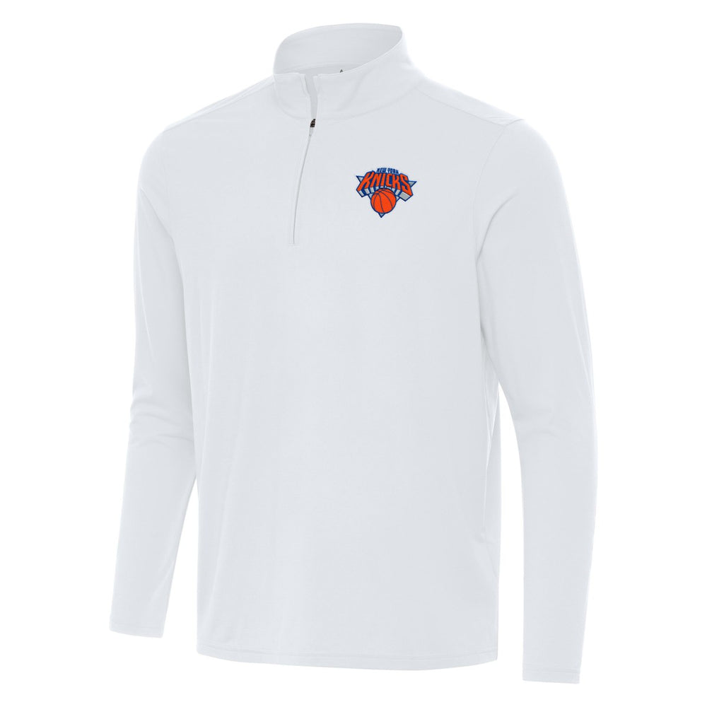 New York Knicks Antigua Intent Quarter-Zip Top White