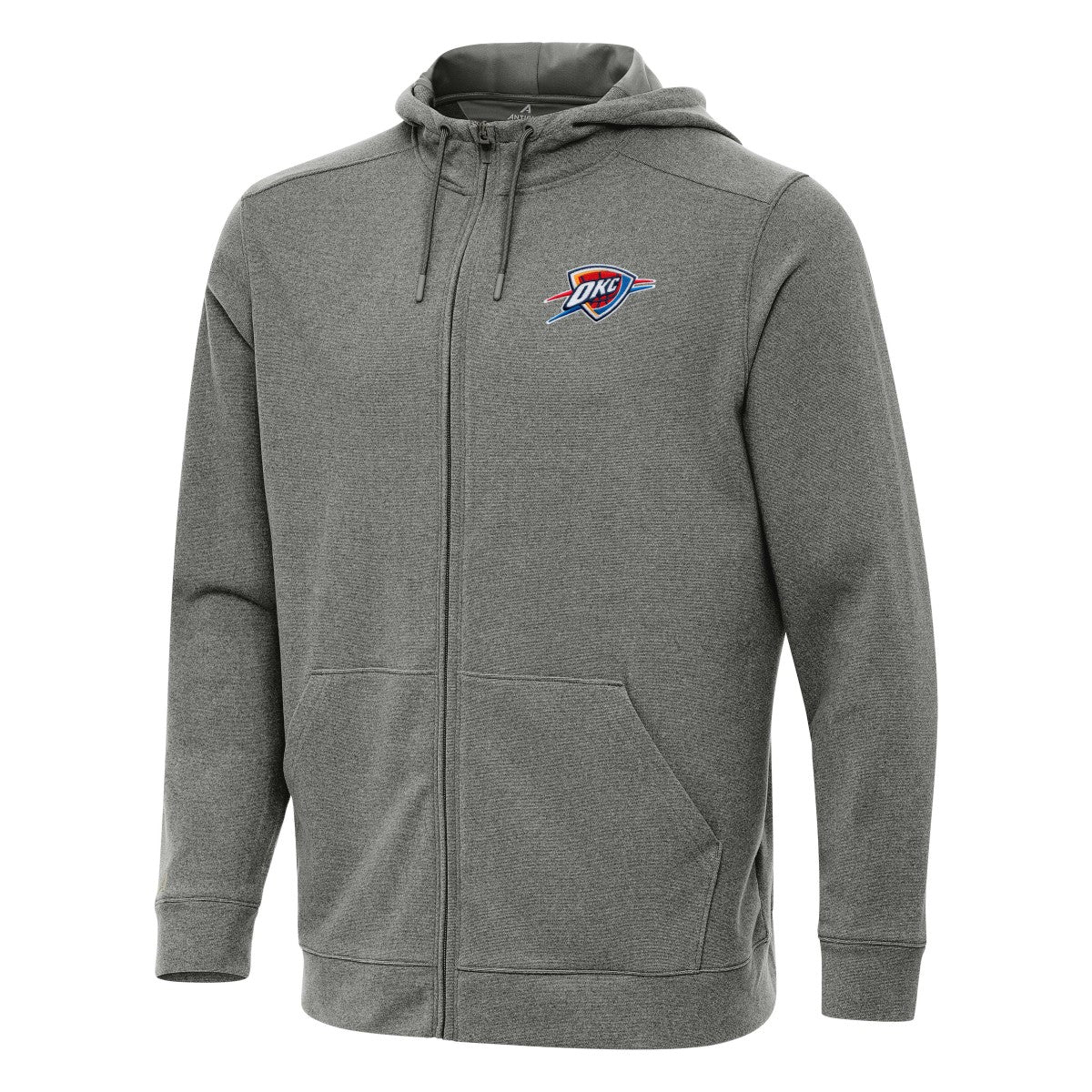 Oklahoma City Thunder Antigua Effortless Full-Zip Hoodie Jacket Heather Charcoal