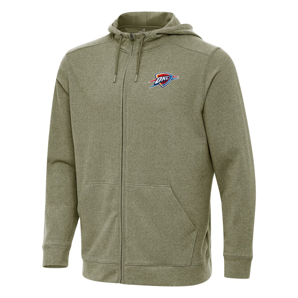 Oklahoma City Thunder Antigua Effortless Full-Zip Hoodie Jacket Olive