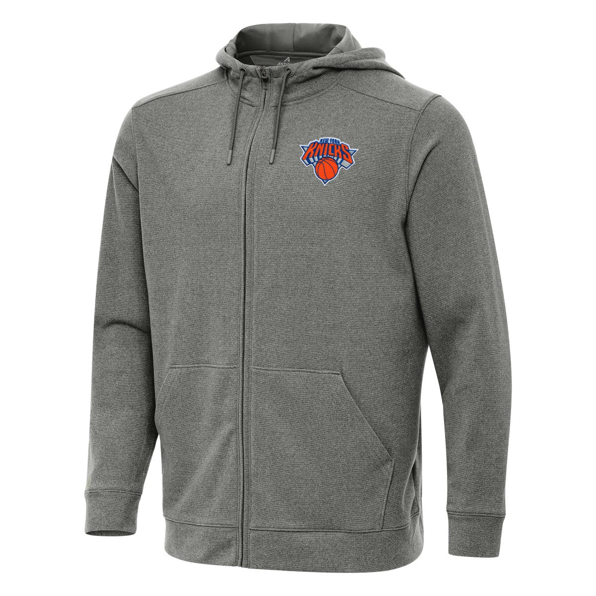 New York Knicks Antigua Effortless Full-Zip Hoodie Jacket Heather Charcoal