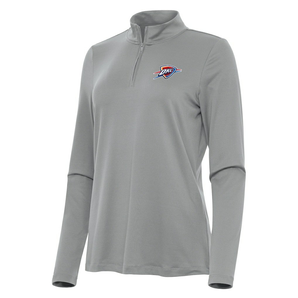 Oklahoma City Thunder Antigua Women's Reprocess Quarter-Zip Top Gray