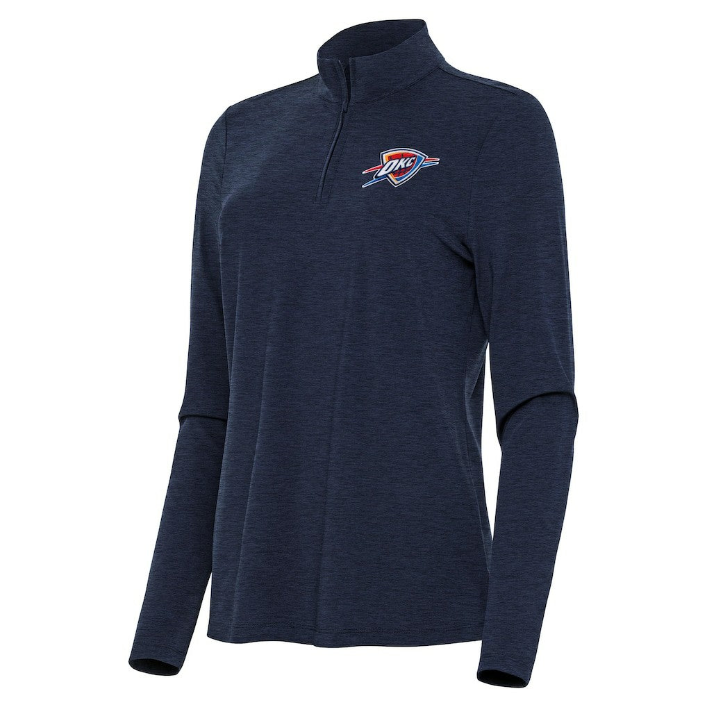 Oklahoma City Thunder Antigua Women's Bright Quarter-Zip Top Heather Navy