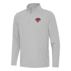 New York Knicks Antigua Twine Quarter-Zip Top Gray
