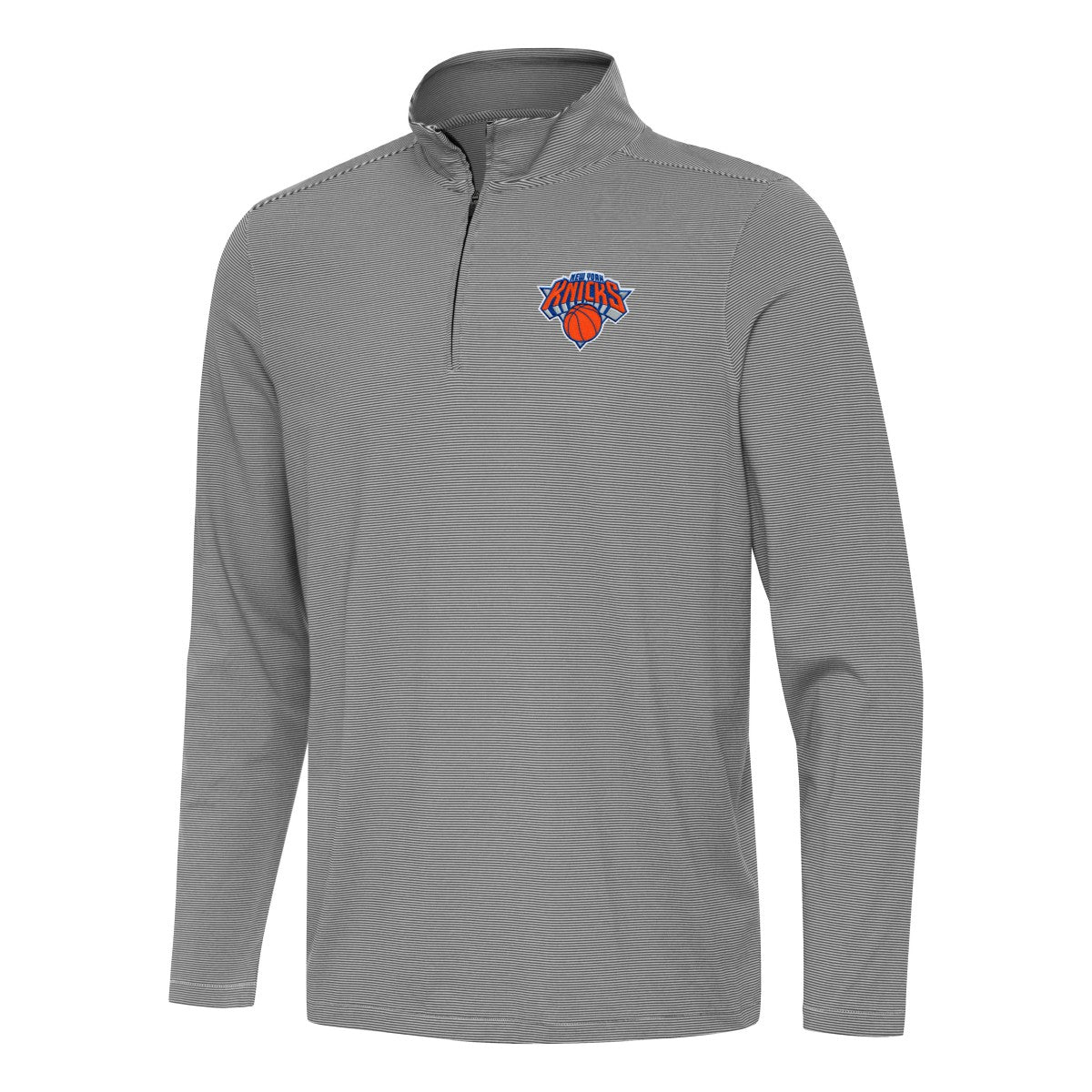 New York Knicks Antigua Twine Quarter-Zip Top Black