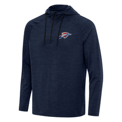 Oklahoma City Thunder Antigua Spikes Raglan Quarter-Zip Hoodie Heather Navy