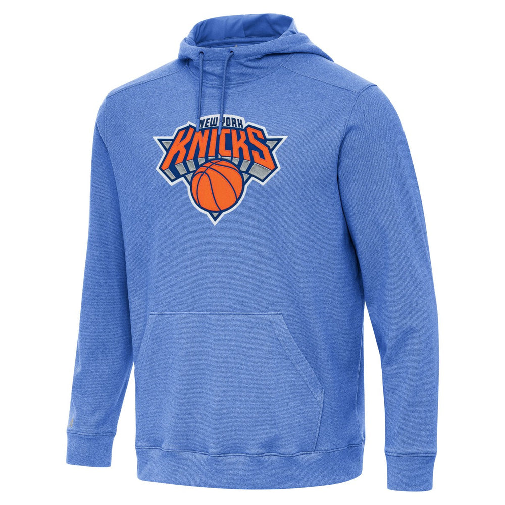 New York Knicks Antigua Cloud Pullover Hoodie Heather Blue