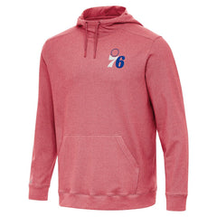 Philadelphia 76ers Antigua Cloud Pullover Hoodie Heather Red