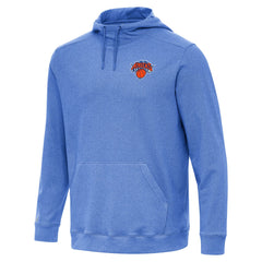 New York Knicks Antigua Cloud Pullover Hoodie Heather Blue