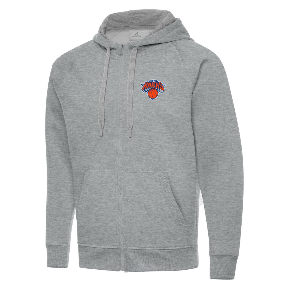 New York Knicks Antigua Big & Tall Victory Full-Zip Hoodie Heather Gray