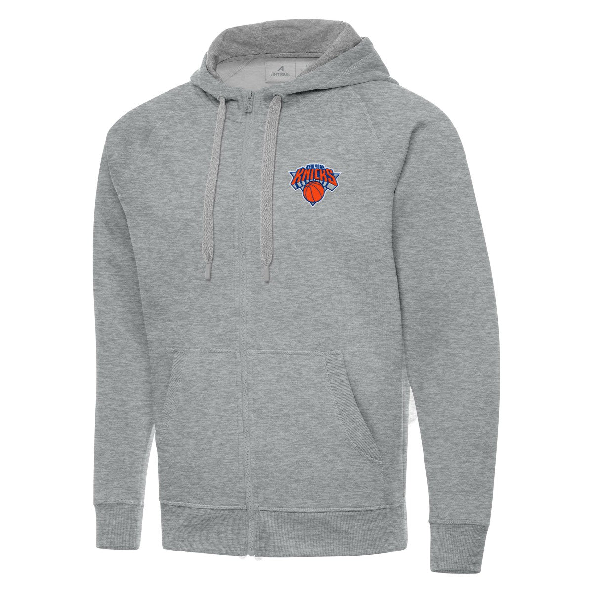 New York Knicks Antigua Big & Tall Victory Full-Zip Hoodie Heather Gray