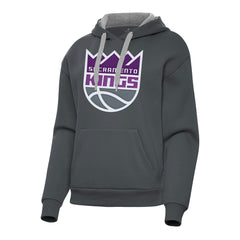 Sacramento Kings Antigua Women's Victory Pullover Hoodie Charcoal