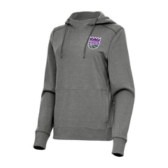 Sacramento Kings Antigua Women's Justice Pullover Hoodie Heather Charcoal