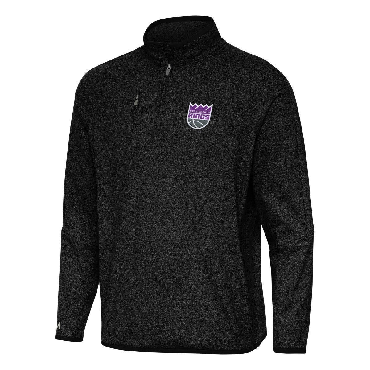 Sacramento Kings Antigua Certain Quarter-Zip Tri-Blend Sweatshirt Heather Black