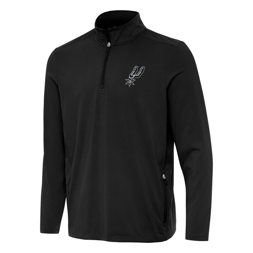 San Antonio Spurs Antigua Perilous Quarter-Zip Sweatshirt Black