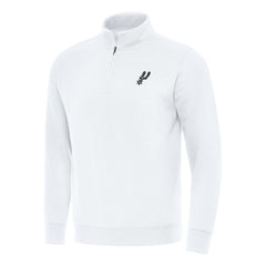 San Antonio Spurs Antigua Victory Quarter-Zip Mock Sweatshirt White
