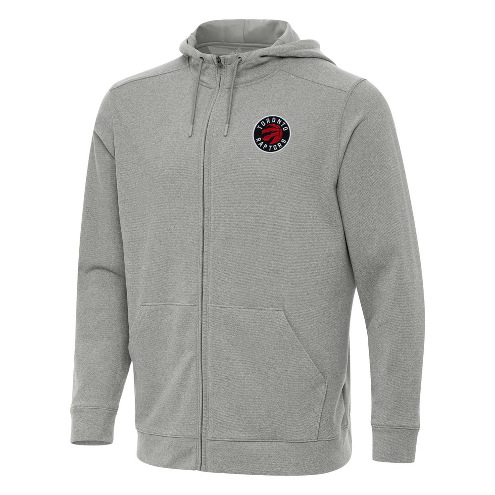 Toronto Raptors Antigua Effortless Full-Zip Hoodie Jacket Heather Gray