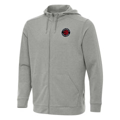 Toronto Raptors Antigua Effortless Full-Zip Hoodie Jacket Heather Gray