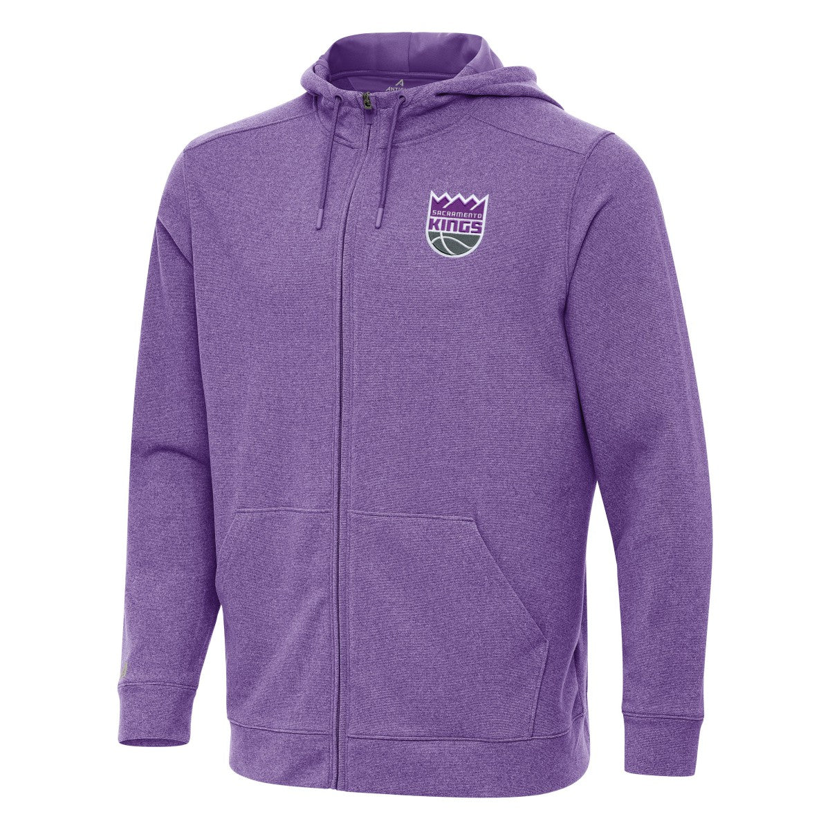 Sacramento Kings Antigua Effortless Full-Zip Hoodie Jacket Heather Purple