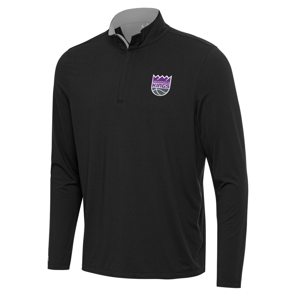 Sacramento Kings Antigua Content Quarter-Zip Top Black/Gray