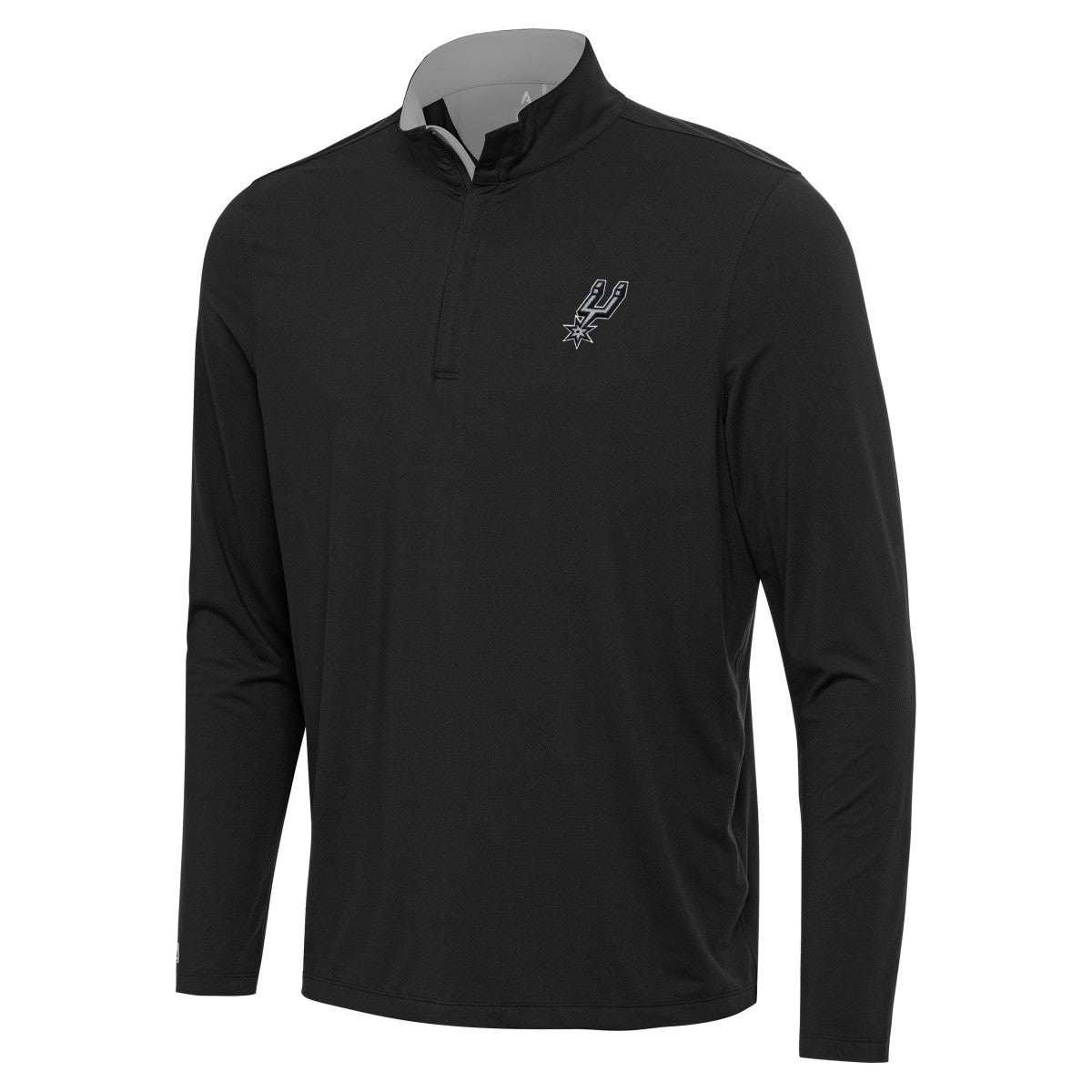 San Antonio Spurs Antigua Content Quarter-Zip Top Black/Gray